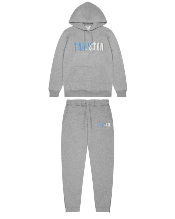 Decoded Chenille Hooded Tracksuit – Grey Ice