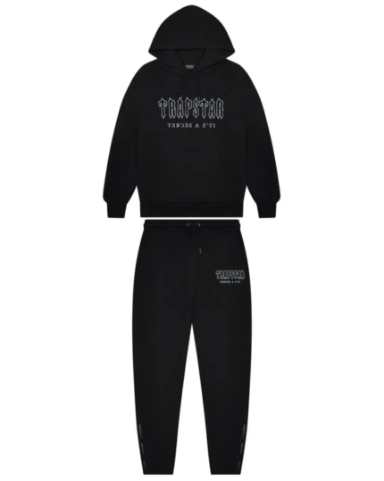 Decoded Solid Chenille Hooded Tracksuit – Black